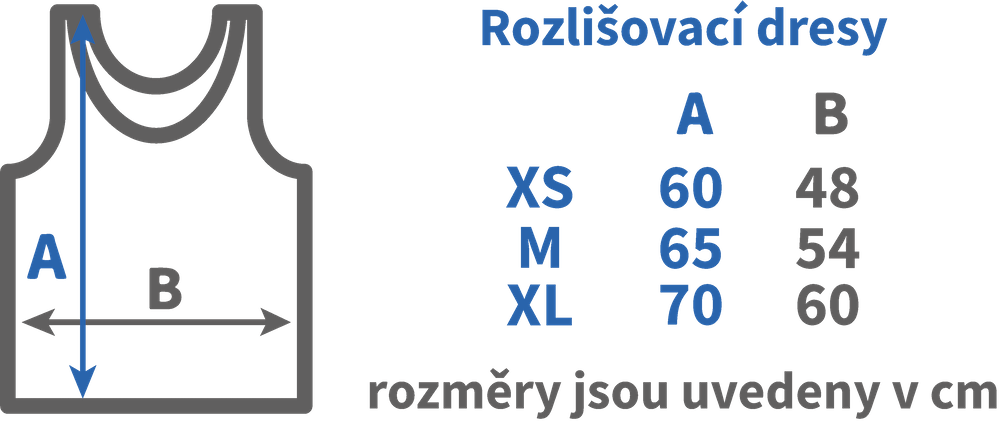 Velikosti rozlišovací dresy